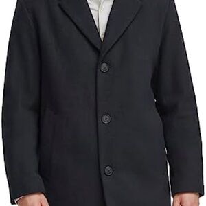 Dockers Men's 3-Button Wool Blend Topcoat NWT Black US only
